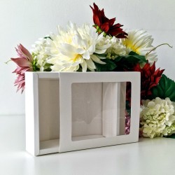 Cutie din carton alba cu fereastra 20cm x 16cm x 5cm