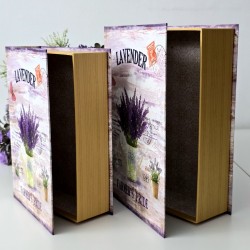 Cutie din carton tip carte model lavanda 28,5cm x 21,5cm x 8cm