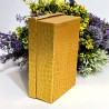 Cutie din carton auriu cu fereastra si funda 21cm x 14cm x 8cm